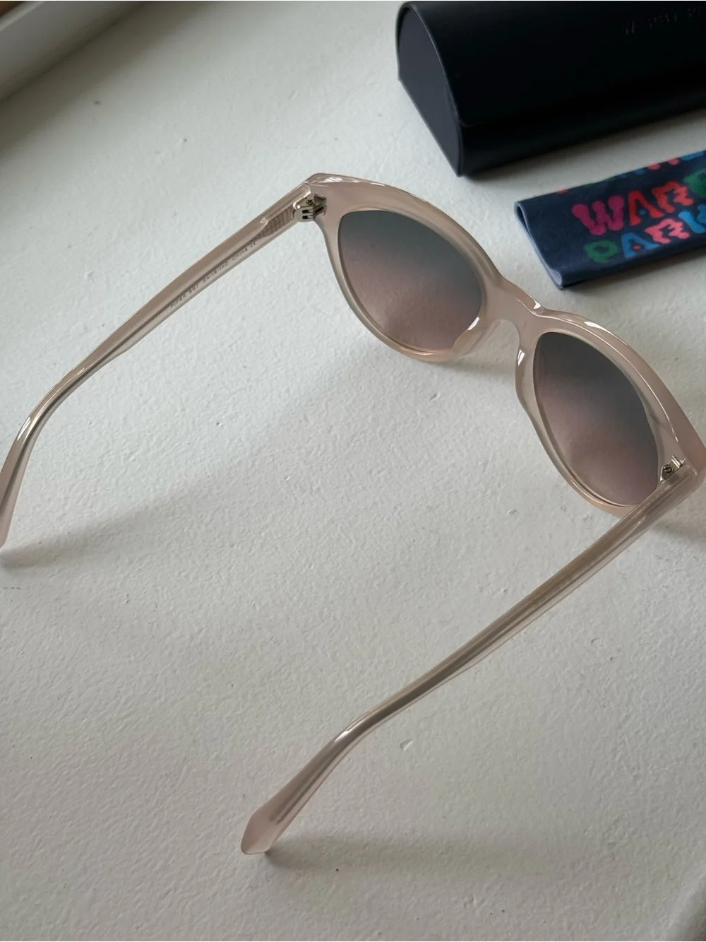Warby Parker Matte Blush Round Sunglasses with Gradient Lenses